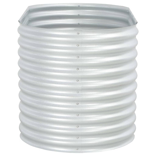 Fioriera aiuola rialzata piante fiori giardino 160 x 80 x 81 cm acciaio zincato argento 02_0001006