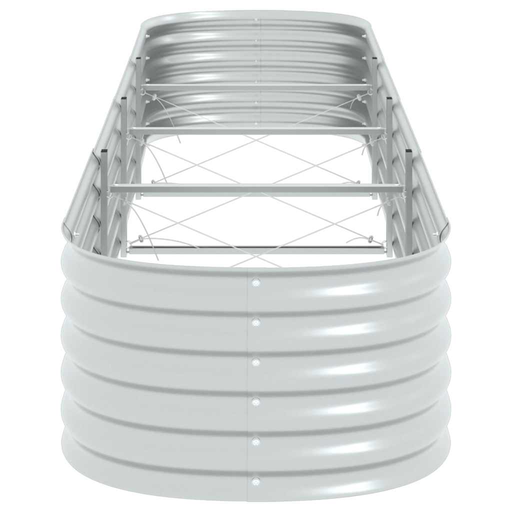 Letto Rialzato Giardino 400x80x44 cm in Acciaio Zincato Argento cod mxl 44313