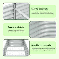 Letto Rialzato Giardino 400x80x44 cm in Acciaio Zincato Argento cod mxl 44313