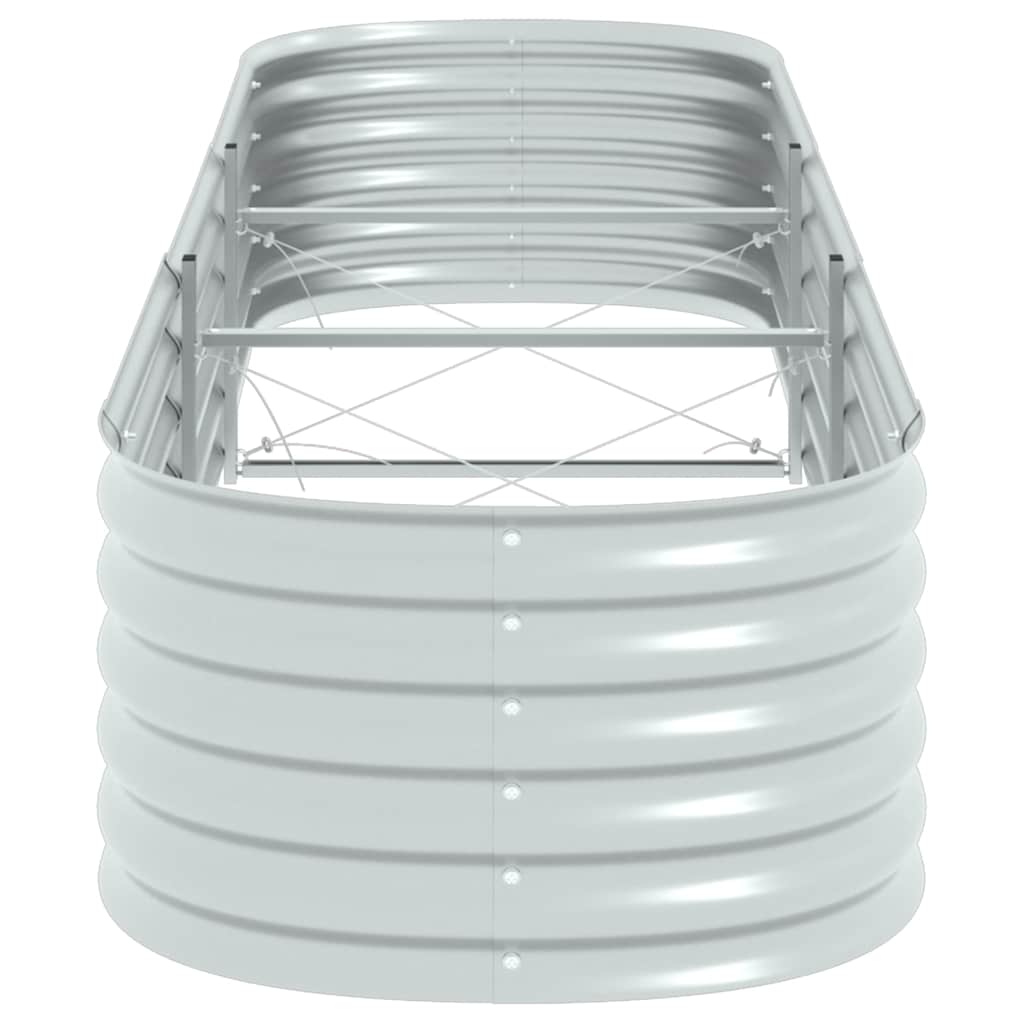 Letto Rialzato Giardino 320x80x44 cm in Acciaio Zincato Argento