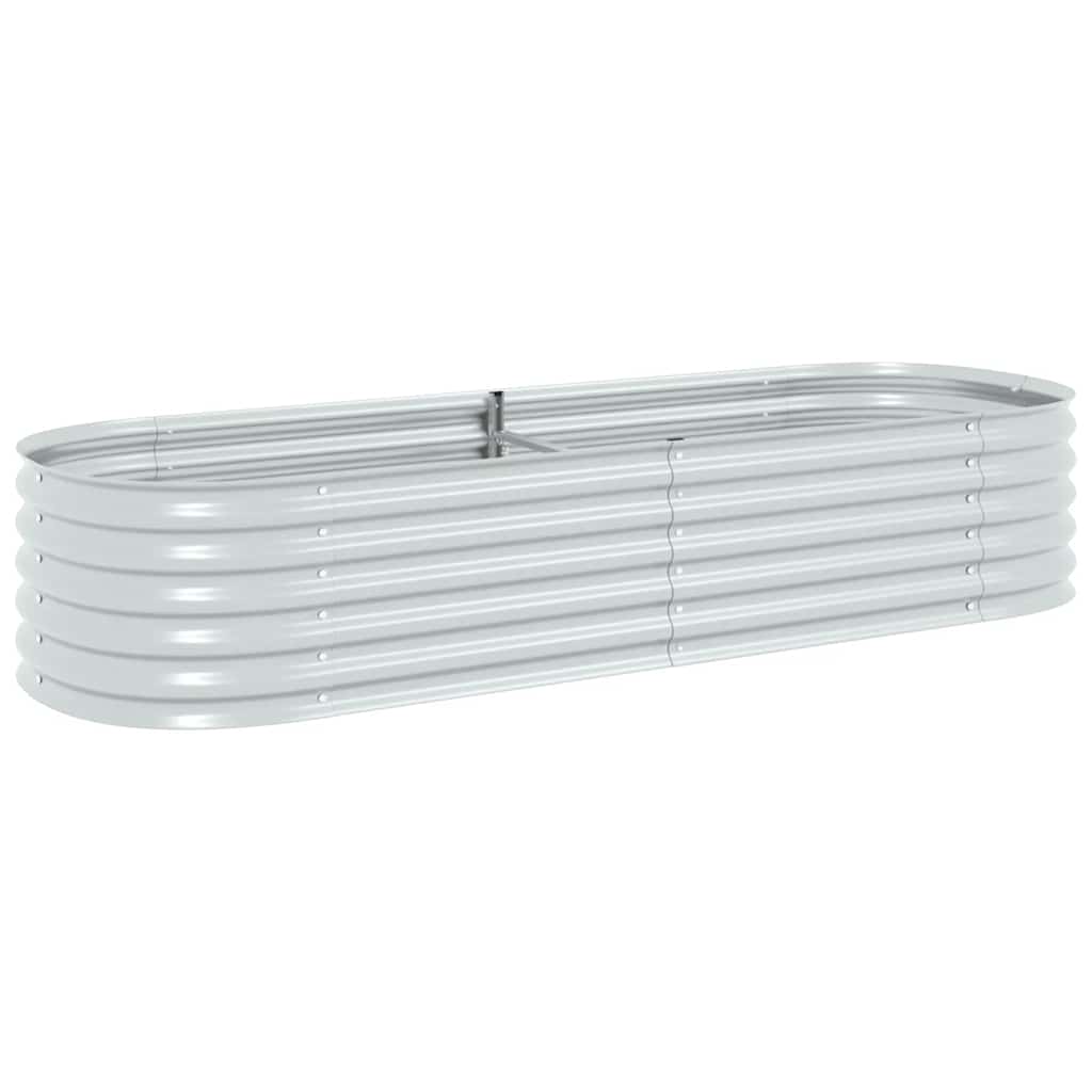 Letto Rialzato Giardino 240x80x44 cm in Acciaio Zincato Argento cod mxl 48179