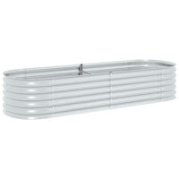 Letto Rialzato Giardino 240x80x44 cm in Acciaio Zincato Argento cod mxl 48179