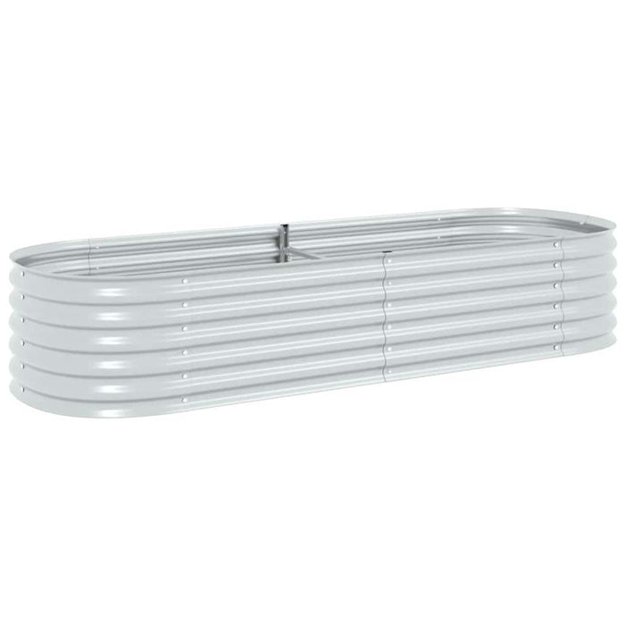 Letto Rialzato Giardino 240x80x44 cm in Acciaio Zincato Argento cod mxl 48179