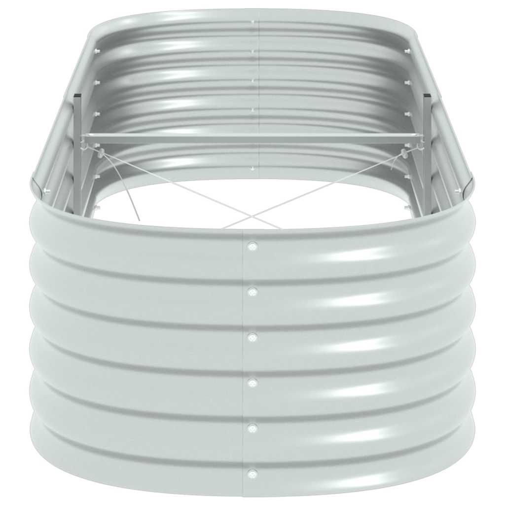 Letto Rialzato Giardino 240x80x44 cm in Acciaio Zincato Argento 45518