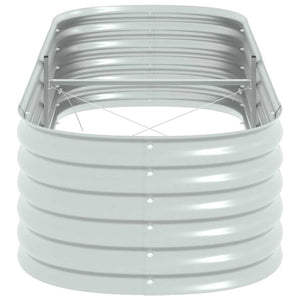 Letto Rialzato Giardino 240x80x44 cm in Acciaio Zincato Argento 45518