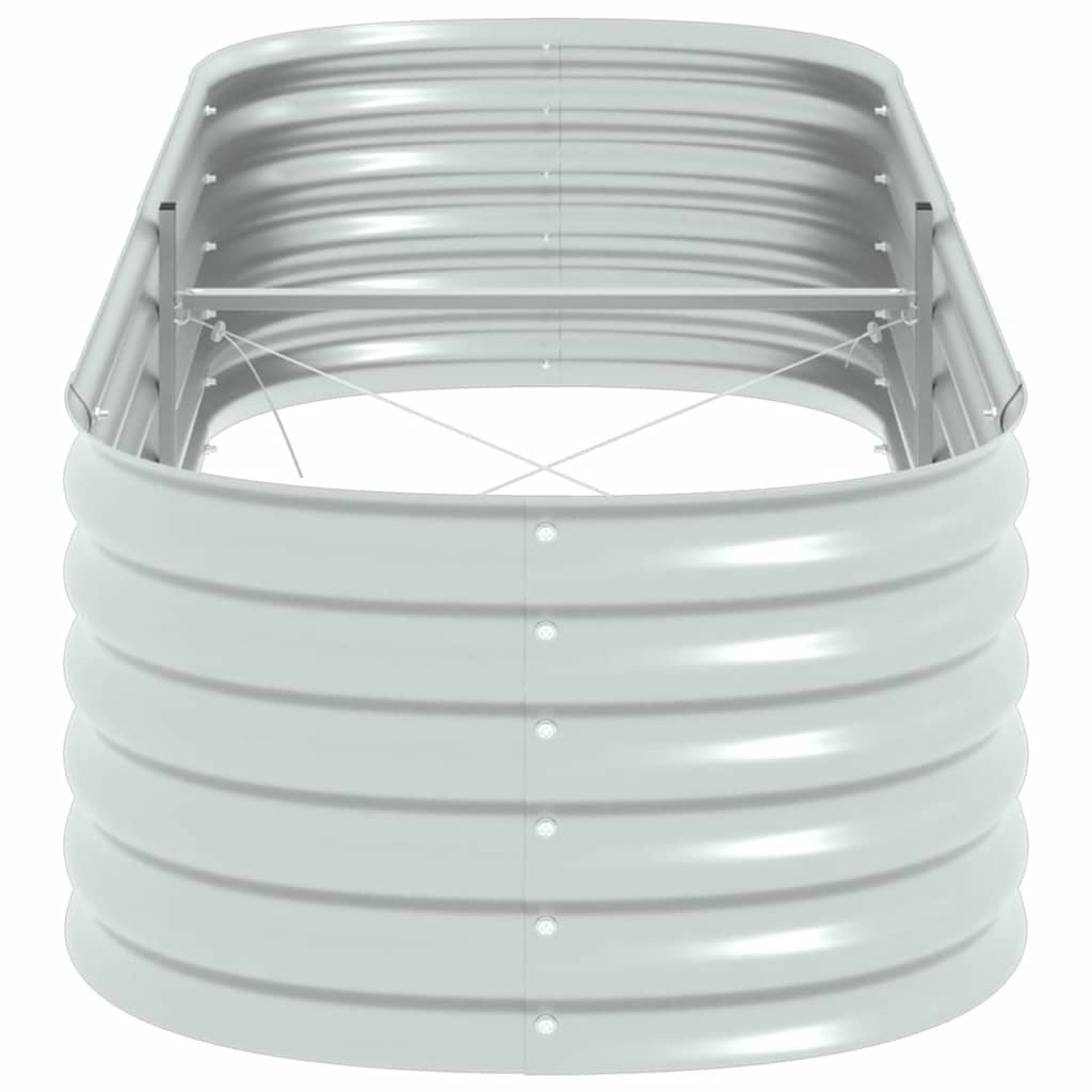 Letto Rialzato Giardino 240x80x44 cm in Acciaio Zincato Argento cod mxl 48179