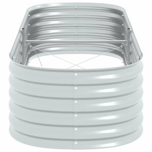 Letto Rialzato Giardino 240x80x44 cm in Acciaio Zincato Argento cod mxl 48179