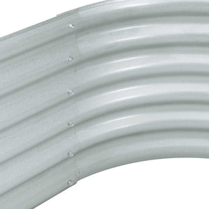 Letto Rialzato Giardino 240x80x44 cm in Acciaio Zincato Argento 45518