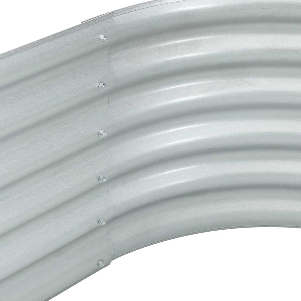 Letto Rialzato Giardino 240x80x44 cm in Acciaio Zincato Argento cod mxl 48179