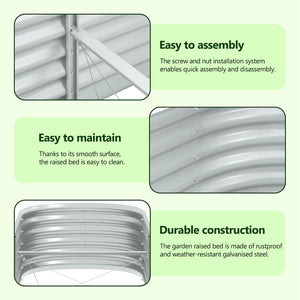 Letto Rialzato Giardino 240x80x44 cm in Acciaio Zincato Argento cod mxl 48179