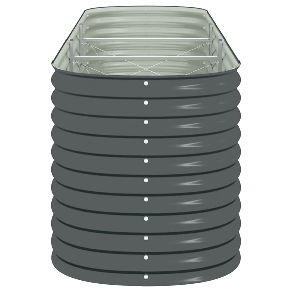 Letto Rialzato Giardino 320x80x81 cm in Acciaio Zincato Grigio 45522