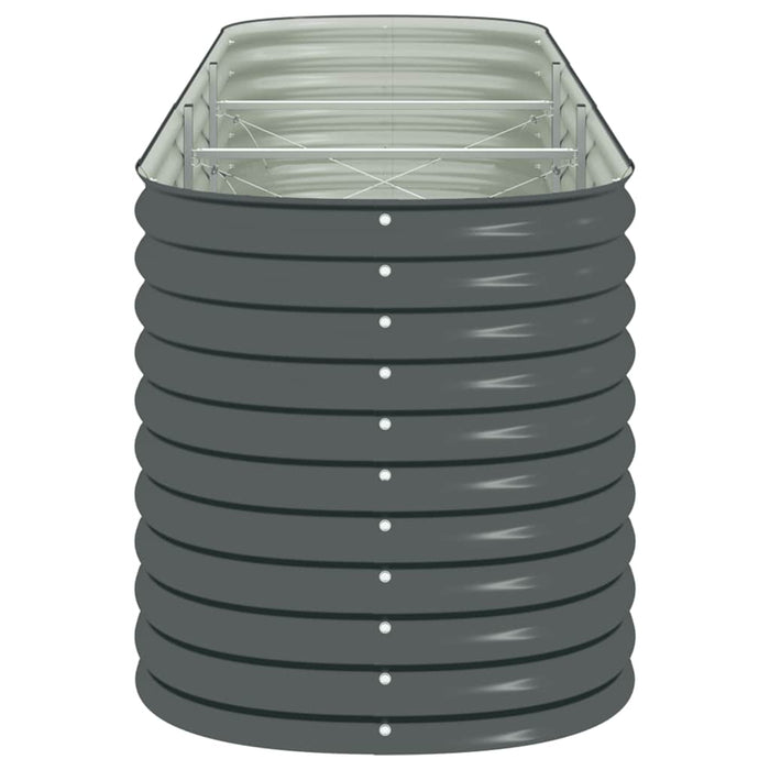 Letto Rialzato Giardino 320x80x81 cm in Acciaio Zincato Grigio 45522