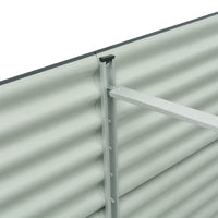 Letto Rialzato Giardino 320x80x81 cm in Acciaio Zincato Grigio 45522