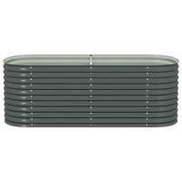 Letto Rialzato Giardino 240x80x81 cm in Acciaio Zincato Grigio