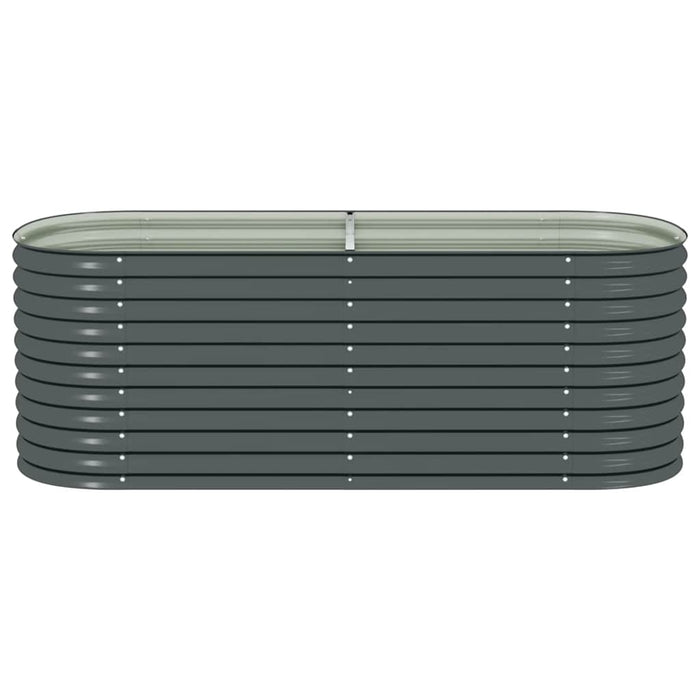 Letto Rialzato Giardino 240x80x81 cm in Acciaio Zincato Grigio