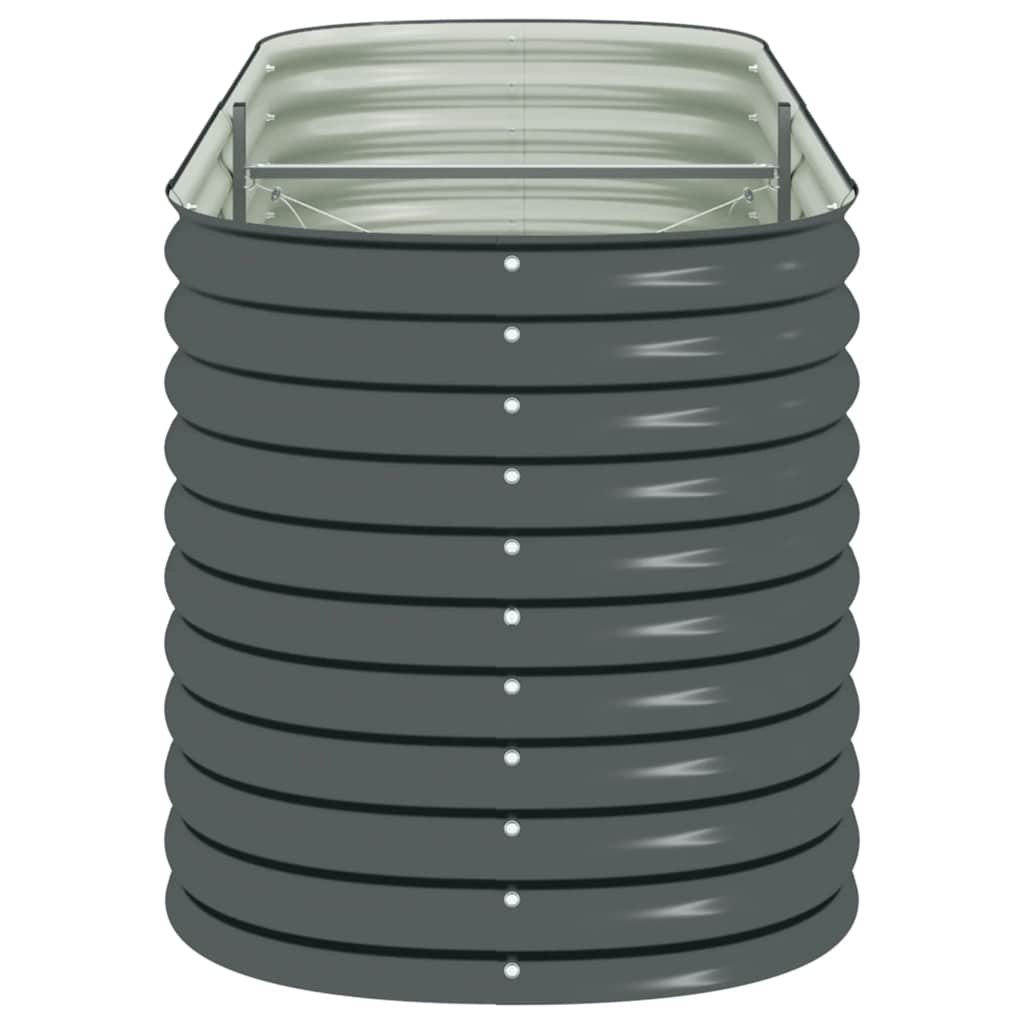 Letto Rialzato Giardino 240x80x81 cm in Acciaio Zincato Grigio