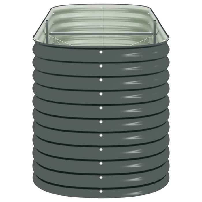 Letto Rialzato Giardino 240x80x81 cm in Acciaio Zincato Grigio