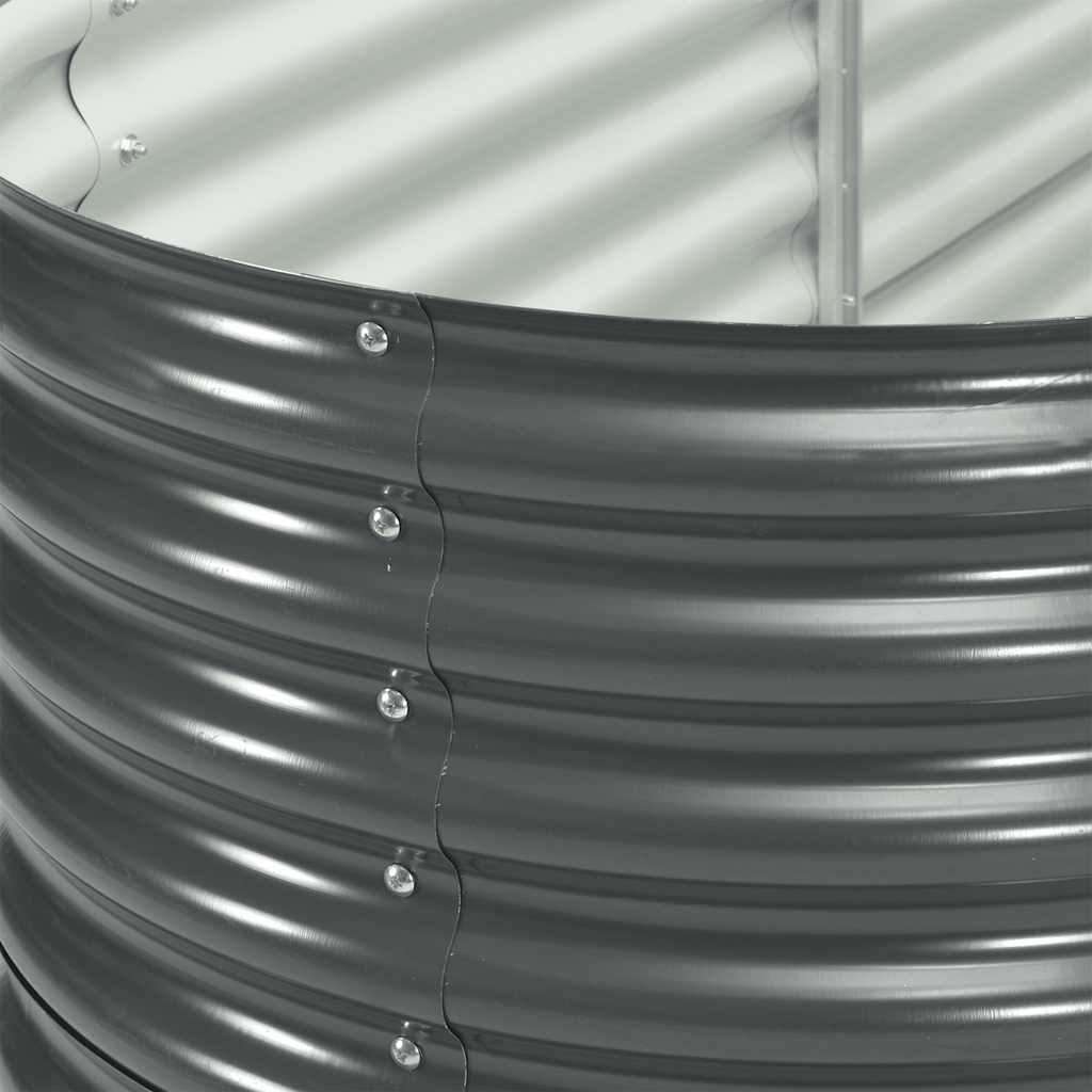 Letto Rialzato Giardino 240x80x81 cm in Acciaio Zincato Grigio