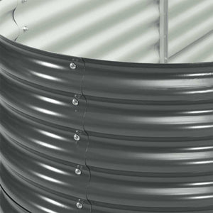 Letto Rialzato Giardino 240x80x81 cm in Acciaio Zincato Grigio