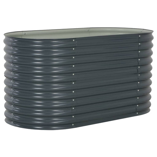 Fioriera aiuola rialzata piante fiori giardino 160 x 80 x 81 cm acciaio zincato grigio 02_0001007