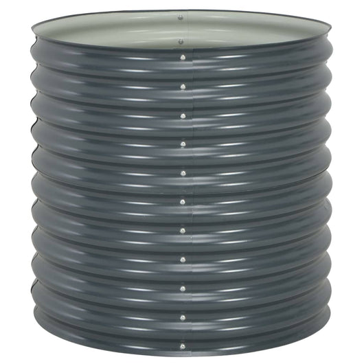 Fioriera aiuola rialzata piante fiori giardino 80 x 80 x 81 cm acciaio zincato grigio 02_0001084