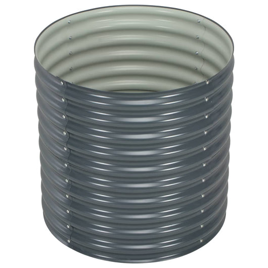 Fioriera aiuola rialzata piante fiori giardino 80 x 80 x 81 cm acciaio zincato grigio 02_0001084