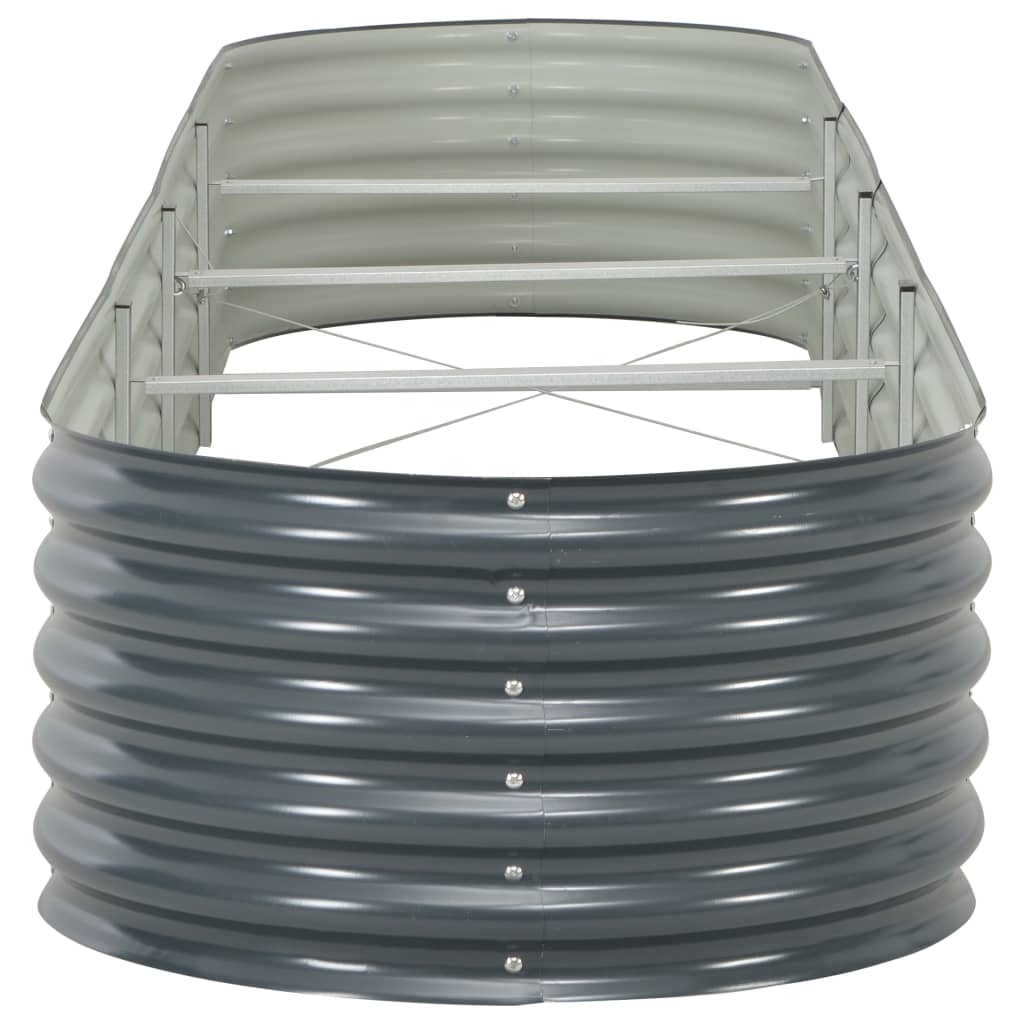 Fioriera rialzata piante fiori giardino 400 x 80 x 44 cm acciaio zincato grigio 02_0001051