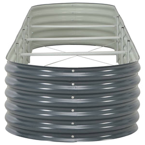 Fioriera rialzata piante fiori giardino 400 x 80 x 44 cm acciaio zincato grigio 02_0001051