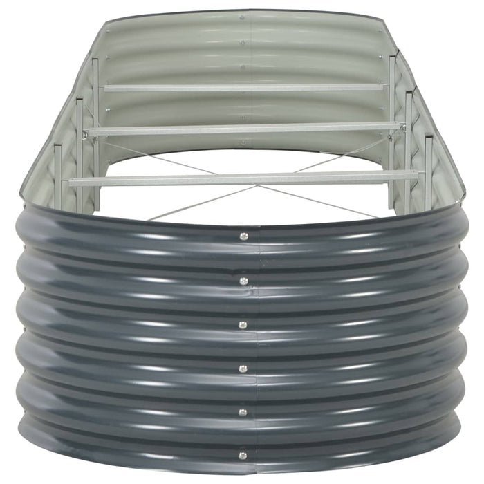 Fioriera rialzata piante fiori giardino 400 x 80 x 44 cm acciaio zincato grigio 02_0001051