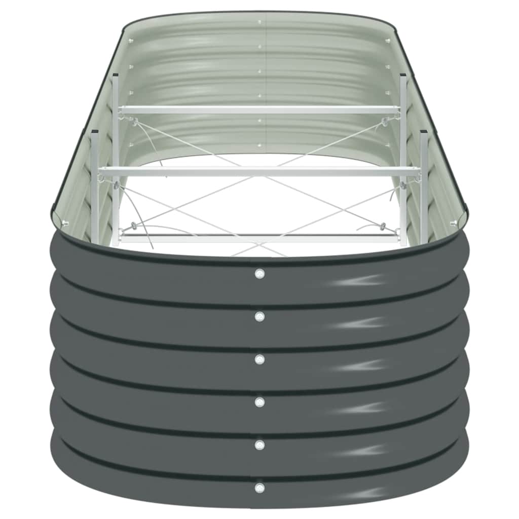 Letto Rialzato Giardino 320x80x44 cm in Acciaio Zincato Grigio 45527