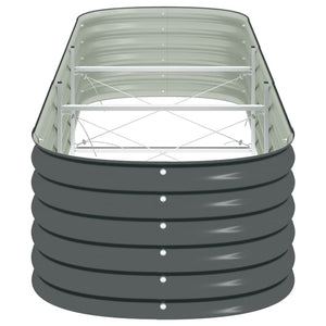 Letto Rialzato Giardino 320x80x44 cm in Acciaio Zincato Grigio 45527