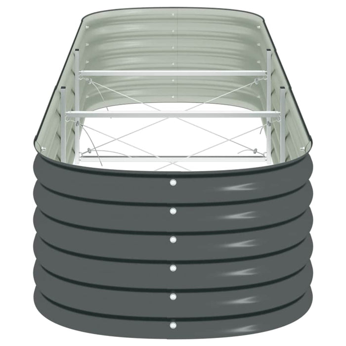 Letto Rialzato Giardino 320x80x44 cm in Acciaio Zincato Grigio 45527