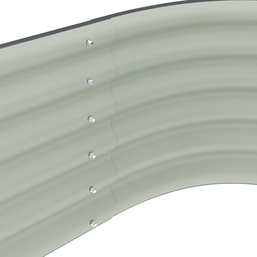 Letto Rialzato Giardino 320x80x44 cm in Acciaio Zincato Grigio 45527