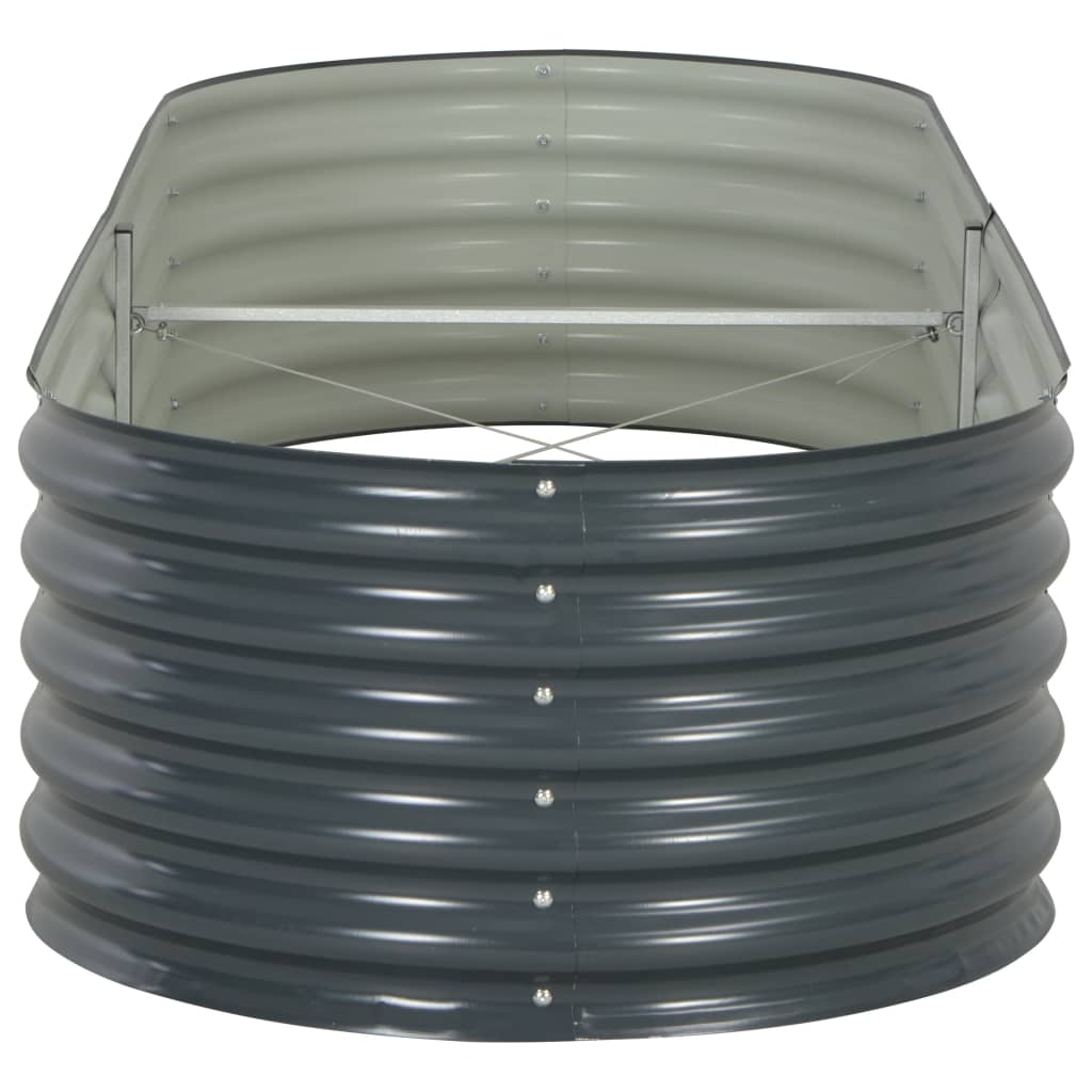 Fioriera rialzata piante fiori giardino 240 x 80 x 44 cm acciaio zincato grigio 02_0001021