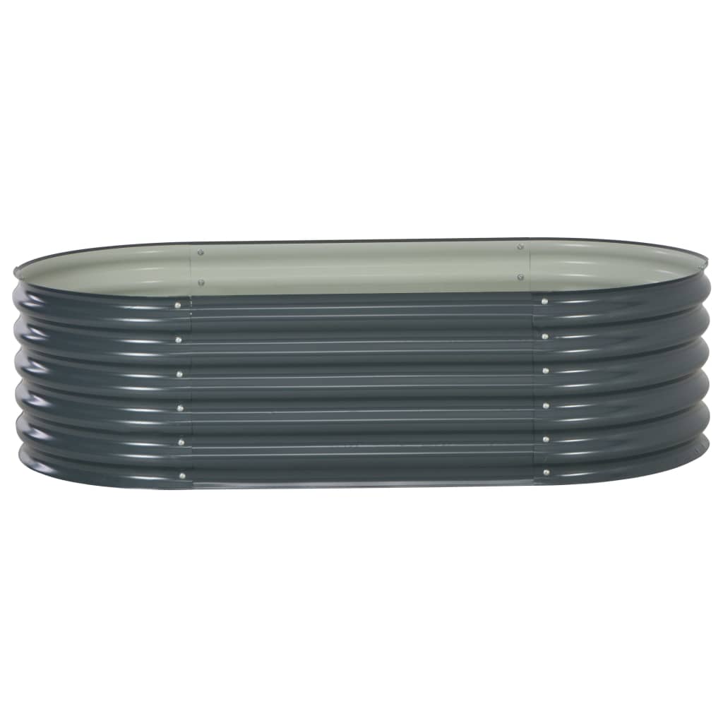 Fioriera rialzata piante fiori giardino 160 x 80 x 44 cm acciaio zincato grigio 02_0001005