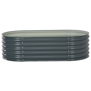 Fioriera rialzata piante fiori giardino 160 x 80 x 44 cm acciaio zincato grigio 02_0001005