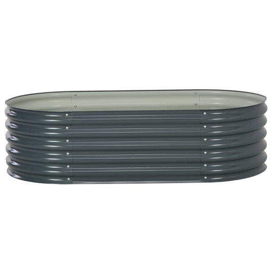 Fioriera rialzata piante fiori giardino 160 x 80 x 44 cm acciaio zincato grigio 02_0001005