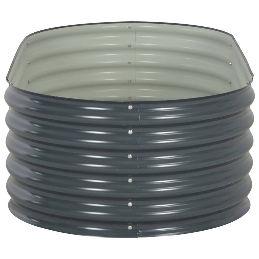 Fioriera rialzata piante fiori giardino 160 x 80 x 44 cm acciaio zincato grigio 02_0001005