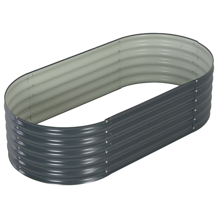 Fioriera rialzata piante fiori giardino 160 x 80 x 44 cm acciaio zincato grigio 02_0001005