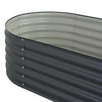 Fioriera rialzata piante fiori giardino 160 x 80 x 44 cm acciaio zincato grigio 02_0001005