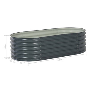 Fioriera rialzata piante fiori giardino 160 x 80 x 44 cm acciaio zincato grigio 02_0001005