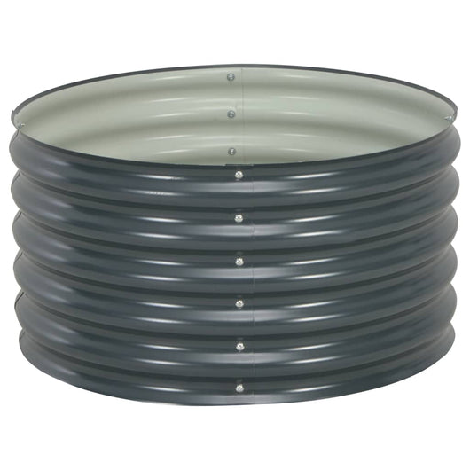 Fioriera rialzata piante fiori giardino 80 x 80 x 44 cm acciaio zincato grigio 02_0001082