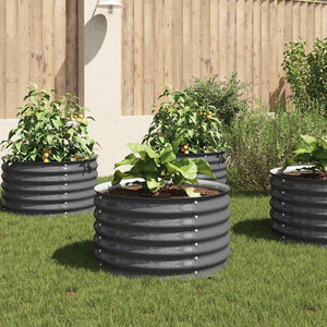 Letto Rialzato Giardino 80x80x44 cm in Acciaio Zincato Grigio 45530