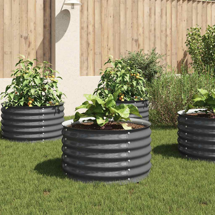 Letto Rialzato Giardino 80x80x44 cm in Acciaio Zincato Grigio 45530