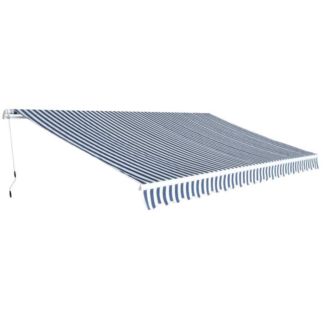 Tenda da Sole Pieghevole Manuale 500 cm Blu/Bianca cod mxl 73739