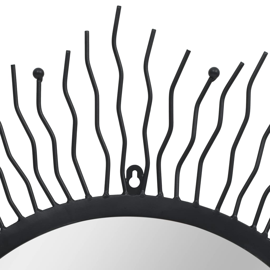 Specchio da Parete per Giardino a Raggiera 80 cm Nero 275612