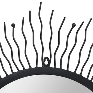 Specchio da Parete per Giardino a Raggiera 80 cm Nero 275612