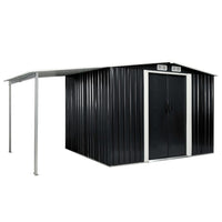Capanno con Porte Scorrevoli Antracite 386x205x178cm Acciaio cod mxl 55678