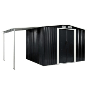 Capanno con Porte Scorrevoli Antracite 386x205x178cm Acciaio cod mxl 55678