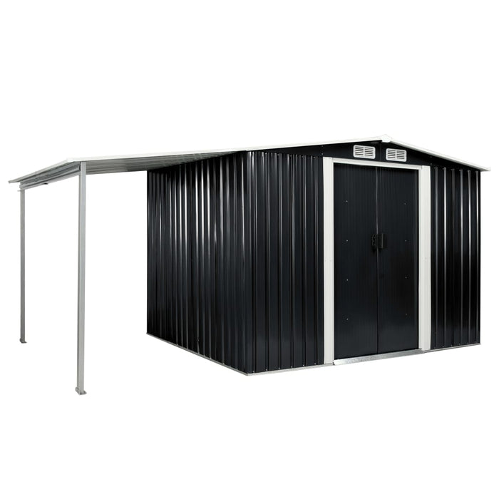 Capanno con Porte Scorrevoli Antracite 386x205x178cm Acciaio cod mxl 55678
